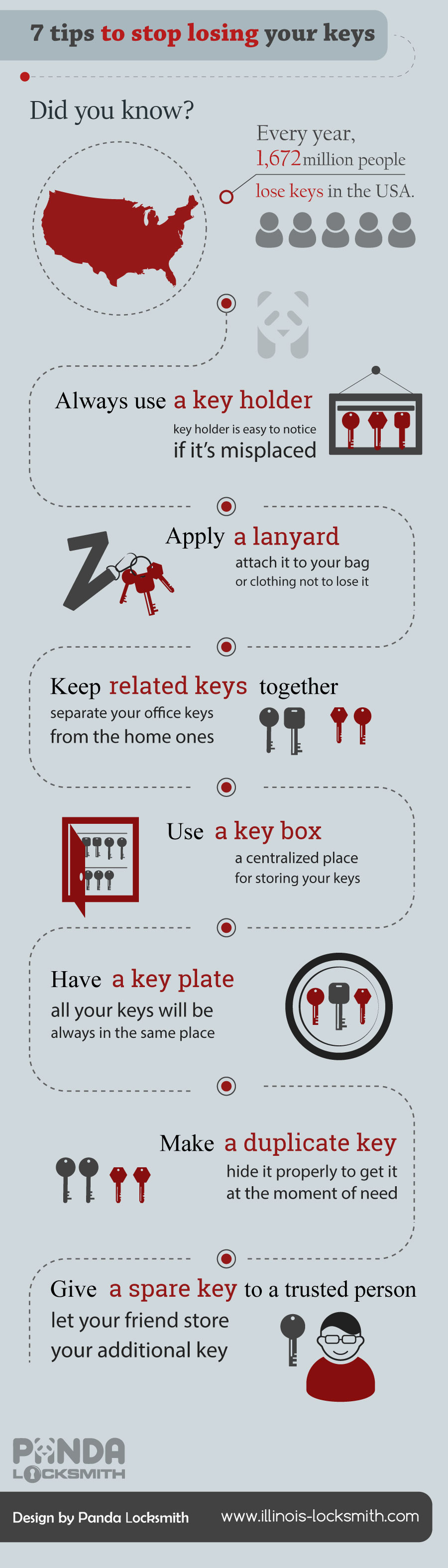 7 tips to stop losing your keys Infographic